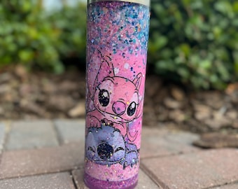 Stitch and Angel snowglobe tumbler