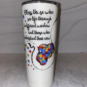 Autism awareness tumbler