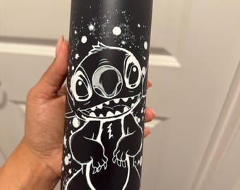 Glow in the dark stitch tumbler