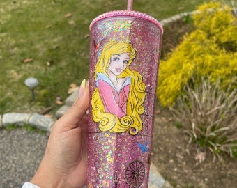 sleeping beauty snow globe tumbler