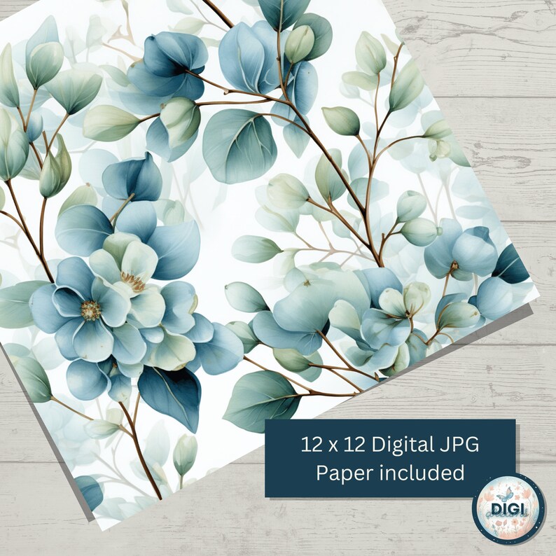 Seamless Pattern Eucalyptus Repeating Pattern Eucalyptus Digital Paper ...