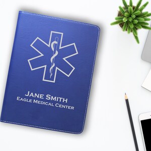 Cartera de cuero sintético con cremallera EMS: obsequio personalizado paramédico/EMT