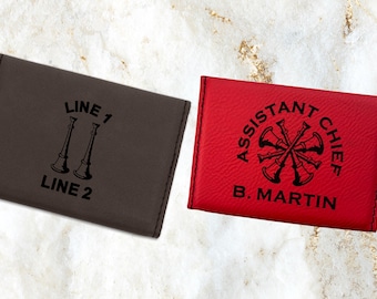 Personalized Firefighter Business Card Holder – Fire Department Gift