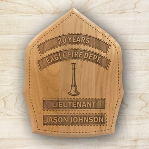 Alder Fire Helmet Shield Plaque - Fire Department Award - Firefighter Gift
