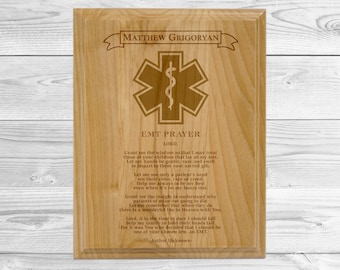 7" x 9" Personalized EMT Prayer Plaque