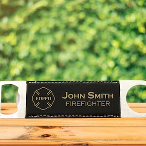 Personalized Firefighter Bottle Opener - Engraved Firefighter Gift, Engraved Firefighter Bottle Opener