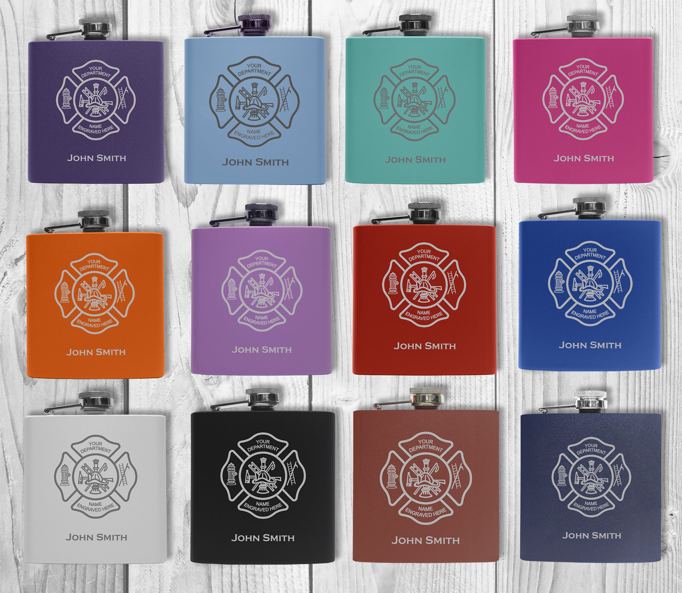 Personalized Firefighter Gift Stainless Steel 6 Oz Firefighter Flask - Etsy