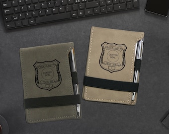 Personalized Police Shield Notepad with Pen