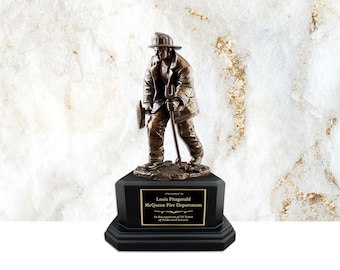 Ready Fireman Statue - Personalized Firefighter Award
