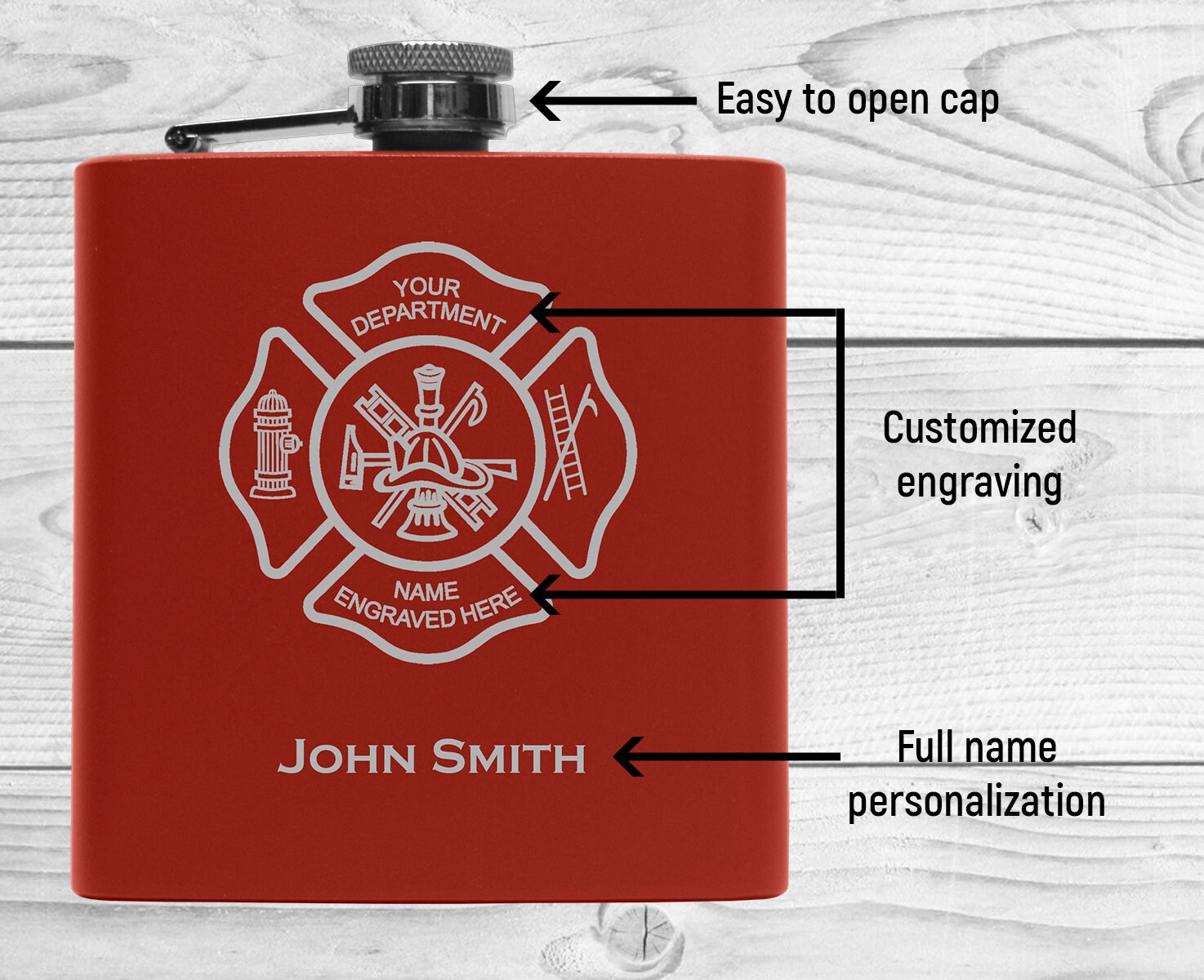 Personalized Firefighter Gift Stainless Steel 6 Oz Firefighter Flask - Etsy