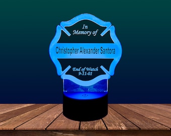 Regalo personalizado de recuerdo en acrílico iluminado.