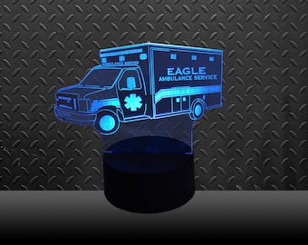 Personalized Ambulance Light Up Acrylic