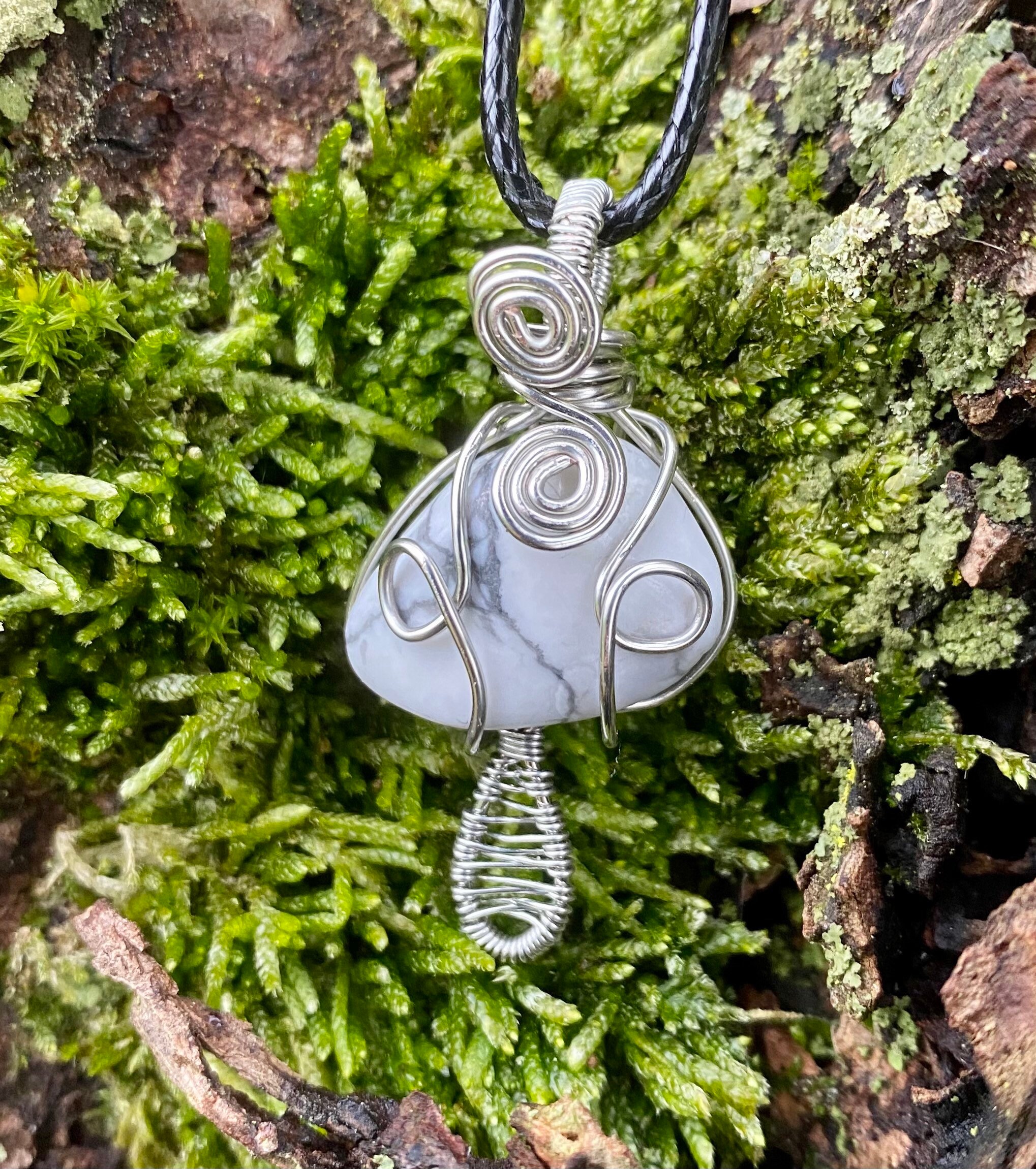 Wire wrapped mushroom necklace Crystal necklace wire wrap Etsy
