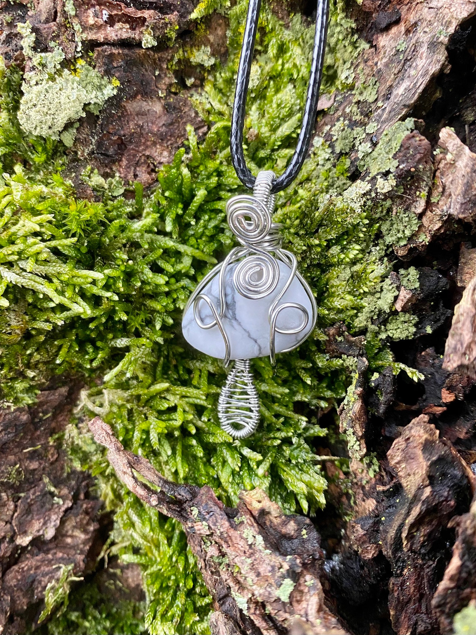 Wire wrapped mushroom necklace Crystal necklace wire wrap Etsy