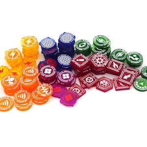 Dual Function Token Set (Colored Transparent) - X-Wing Acrylic Tokens