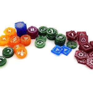 Double Sided Token Set (Colored Transparent) - X-Wing Acrylic Tokens
