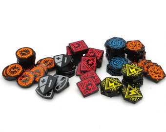 Black Opaque Token Set - KeyForge Acrylic Tokens