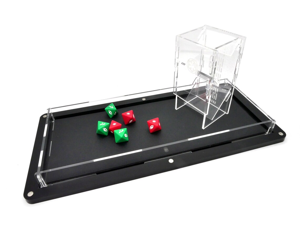 Collapsible Dice Tower Xwing Acrylic Tray Accessory Etsy