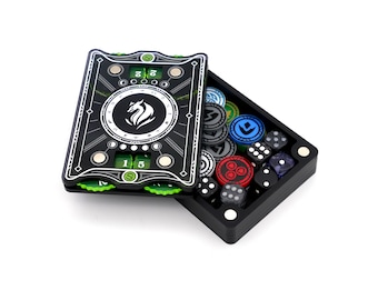 Card sized token box with integrated health tracker - Flesh and Blood Acrylic Accessories