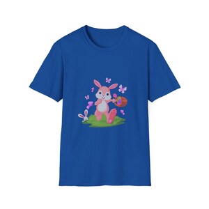 T-shirt unisexe lapin de Pâques, t-shirt motif lapin, chemise lapin de Pâques, haut pour les vacances de printemps, vêtements de chasse aux œufs de Pâques