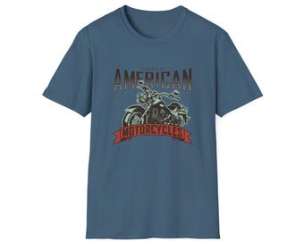 Vintage American Motorcycle T-Shirt: Classic Biker Design