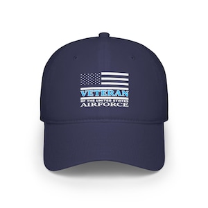Airforce Veteran Low Profile Baseball Cap, Military Dad Hat, Army Vet Headwear, Patriotic Hat, Veterans Day Gift