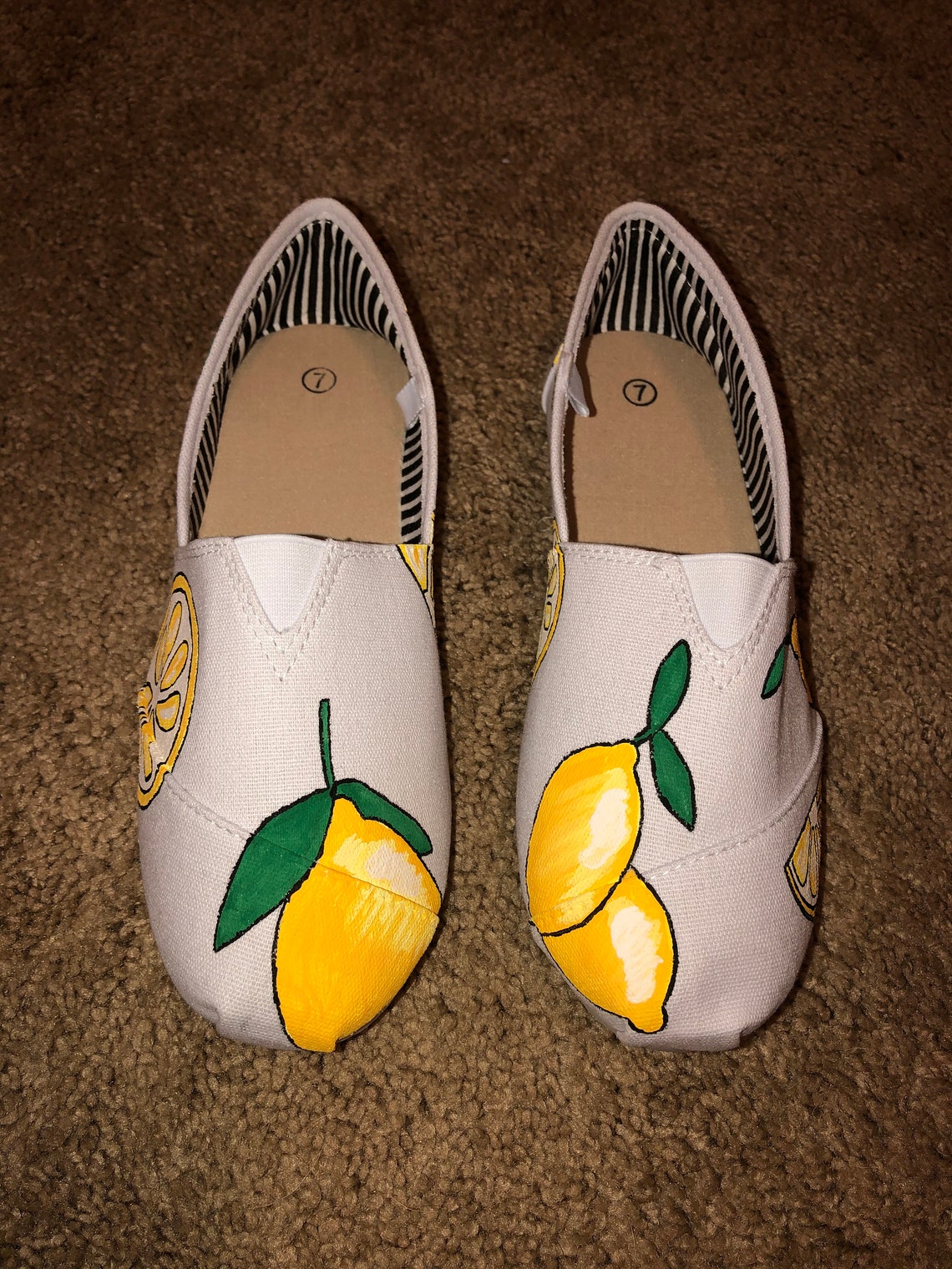 lemon canvas shoes