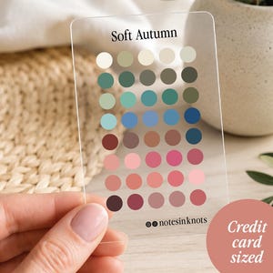 12 cartes portefeuille en acrylique couleurs saisonnières |  Analyse de couleur personnelle | Palette de couleurs saisonnières | Capsule pour garde-robe et accessoire de coiffage personnel