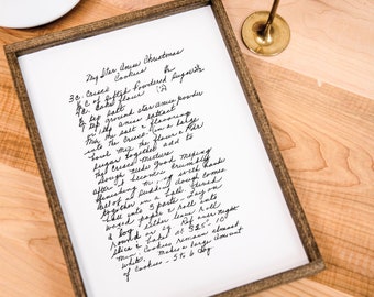 Custom Handwritten Recipe Sign