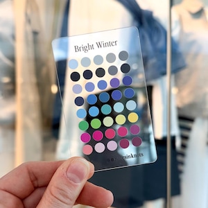 12 Seasonal Color Acrylic Wallet Card |  Personal Color Analysis | Seasonal Color Palette | Capsule Wardrobe & Personal Styling Tool