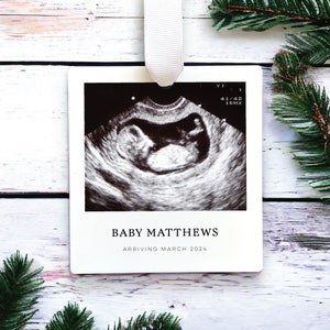 Ultrasound Ornament | Sonogram Ornament | Baby's First Christmas 2023/2024 Ornament | Birth Announcement Ornament | Promoted to Grandparents