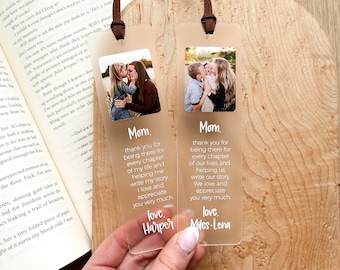 Custom Photo Bookmark, Personalized Acrylic Bookmark, Mother's Day Gift, Nana Grandma Bookmark , Mom Gift, Grandma Gift, Picture Bookmark