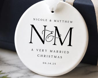First Christmas Married Ornament, Custom Wedding Ornament, Personalized Gift, Keepsake, Newlywed Christmas 2026, Wedding Gift