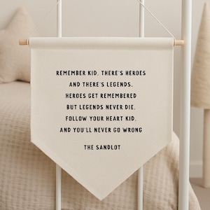 Canvasbanner Sandlot, onthoud kind, decor kinderkamer, decor jongenskamer, canvasbanner, decor speelkamer, decor jongenshonkbal