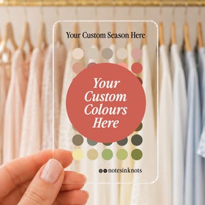 Custom Seasonal Colour Acrylic Wallet Card |  Personal Colour Analysis | Seasonal Colour Palette | Capsule Wardrobe & Personal Styling Tool