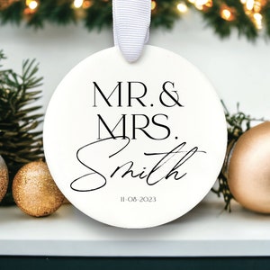 Our First Christmas Married 2023 Ornament | Custom Newlywed Christmas Ornament | Mr and Mrs | Wedding Christmas Gift | Custom Photo Ornament