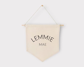 Custom Name Canvas Banner: Nursery Decor, Kid Room Flag