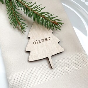 Médaillon pour décor de sapin de Noël personnalisé | Couvert de table pour le dîner de Noël | Cadre de table de mariage | Marque-places