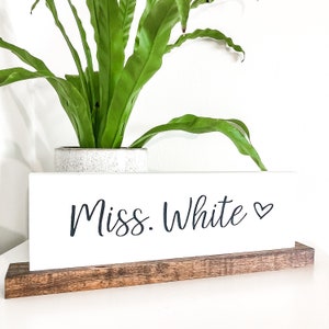 Custom Teacher Name Tag Sign | Personalized Teacher Name Sign | Desk Sign | Custom Desk Name Plate | Custom Teacher Gift | End of Year Gift