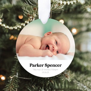 Custom Baby's First Christmas 2023 Ornament | Baby's First Christmas Photo Ornament | Newborn Ornament | Baby Gift