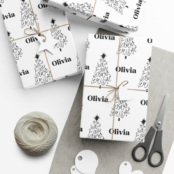 Personalized Christmas Wrapping Paper | Personalized Gifts | Custom Wrapping Paper | Modern Wrapping Paper | Name Gift | Name Wrapping Paper
