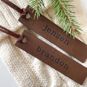 Modern Engraved Stocking Tag, Name Tags, Gift Tags