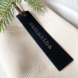 Personalized Christmas Stocking Tag | Leatherette Stocking Tag | Modern Christmas Stocking Tags | Minimalist Gift Tags | Personalized Tags
