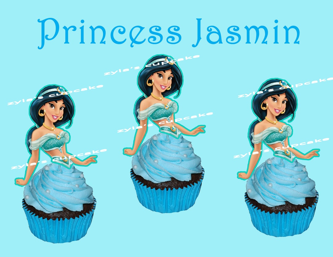 Princess Jasmine Cupcake Toppers 12 Pieces Etsy