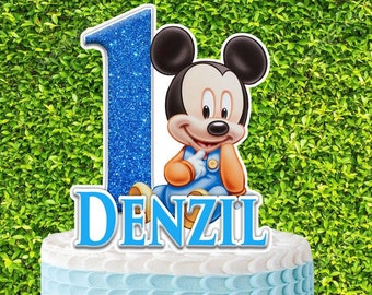 Baby Mickey Mouse Cake Topper Etsy