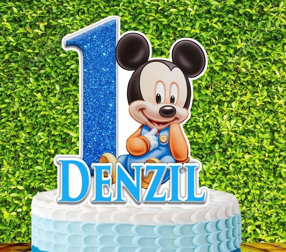 Printable Mickey Mouse Birthday Cake Topper. Custom Name & Age -   Portugal