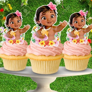 Baby Moana cupcake toppers (12 pieces)