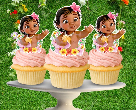 Baby Moana Cupcake Toppers 12 Pieces Etsy Baby Moana Cupcake Toppers 12 Pieces Etsy