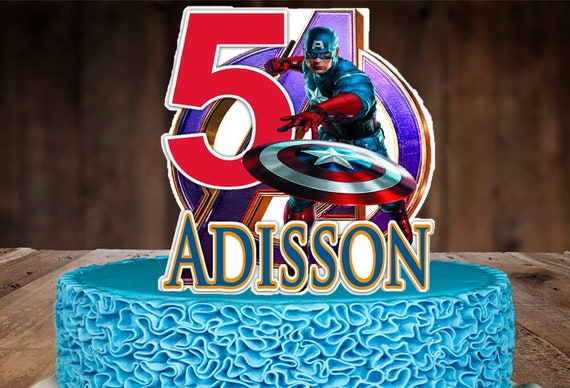 Captain America Cake Topper, Personalized Cake Topper, Custom Cake