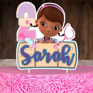Doc Mcstuffin Cake topper, Custom Cake Topper, Personalized Cake Topper, Disney Princess